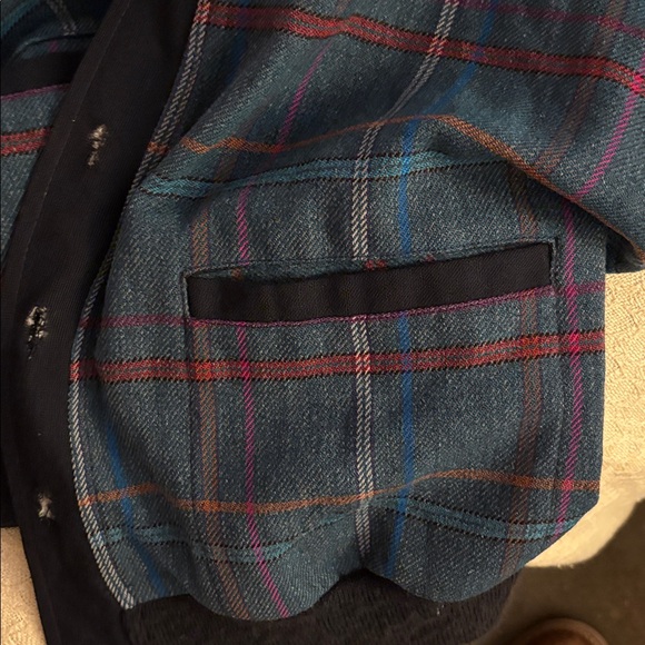 Vintage bundle ! Men's Plaid Cardigan Sweater - Blue shirt and Alpaca hatONSALE - Picture 12 of 17